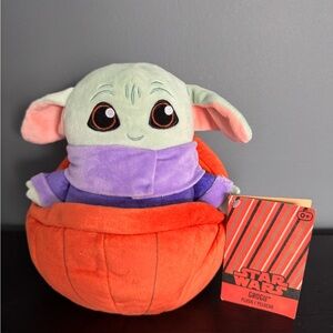 Disney Star Wars Plush 8" Mandalorian Grogu Baby Yoda Halloween Pumpkin NWT